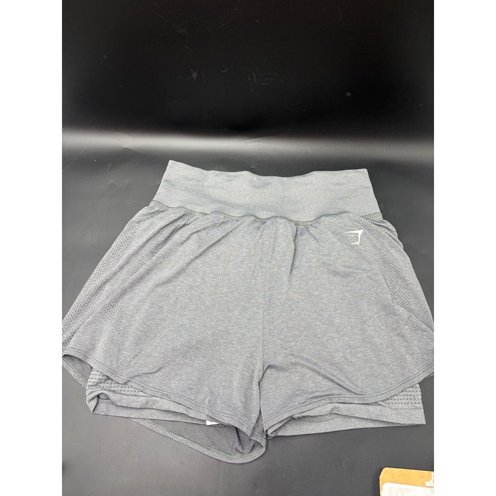 Gymshark Womens Energy Seamless 2-in-1 Running Shorts Grey Marl XL